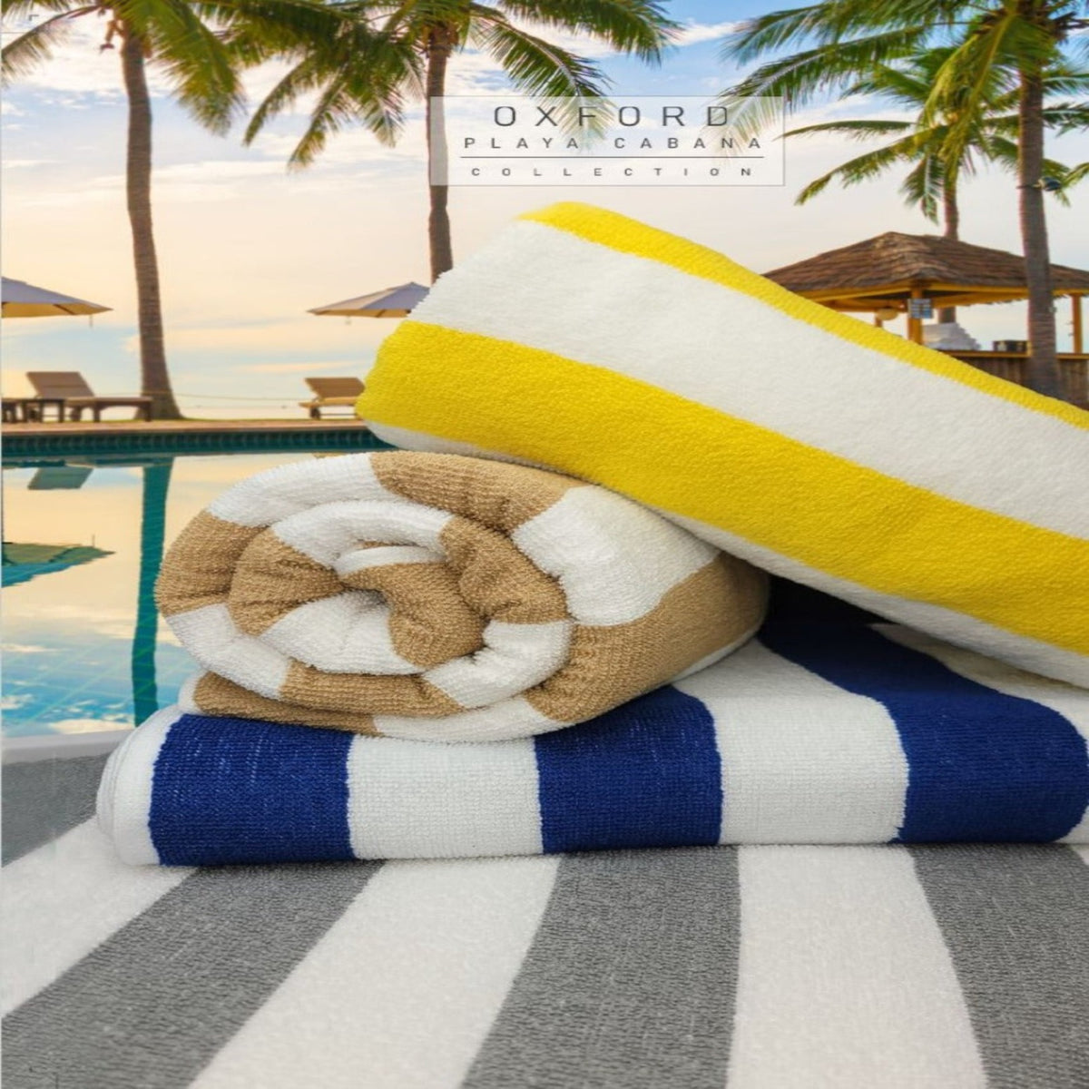 Oxford 30x60 Cabana Stripe Pool Towel Collection